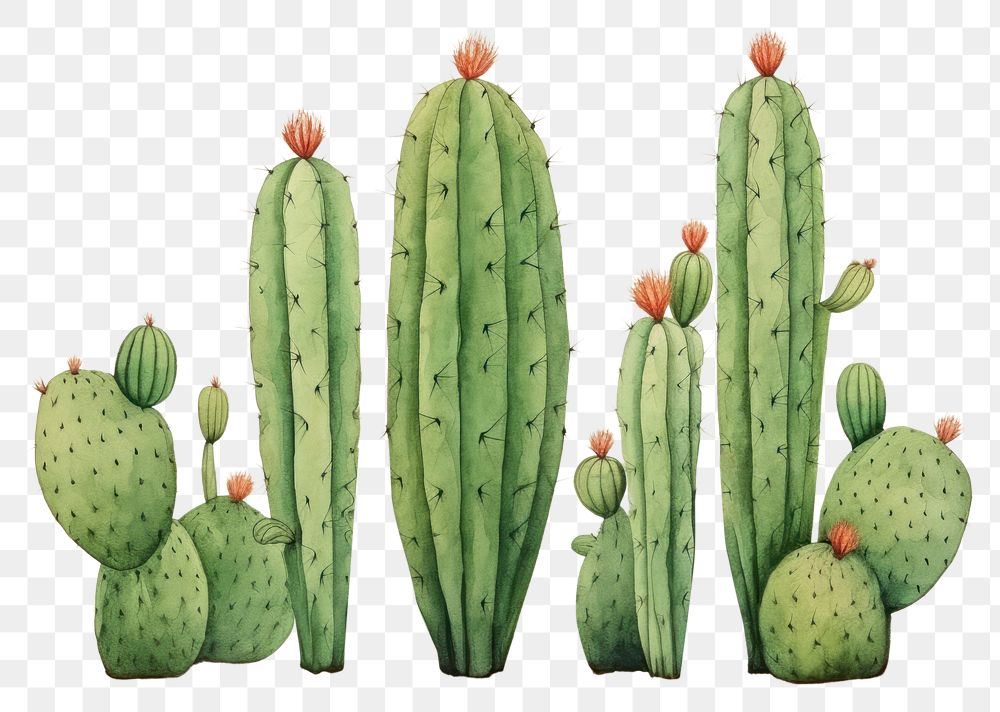 PNG Cactus plant outdoors drawing. AI generated Image by rawpixel.