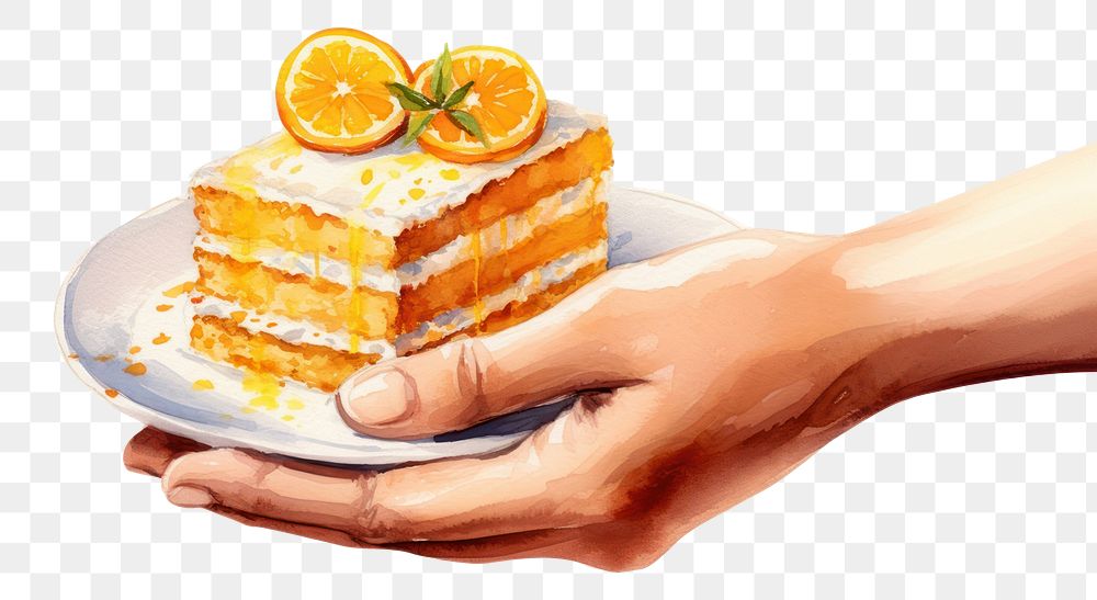 PNG Orange cake dessert fruit food. AI generated Image by rawpixel.