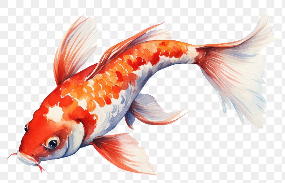 PNG Fish koi goldfish animal. AI generated Image by rawpixel.