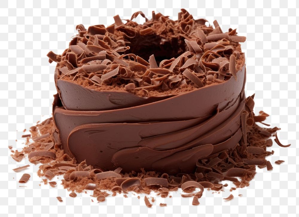 PNG Chocolate curls cake chocolate dessert. AI generated Image by rawpixel.