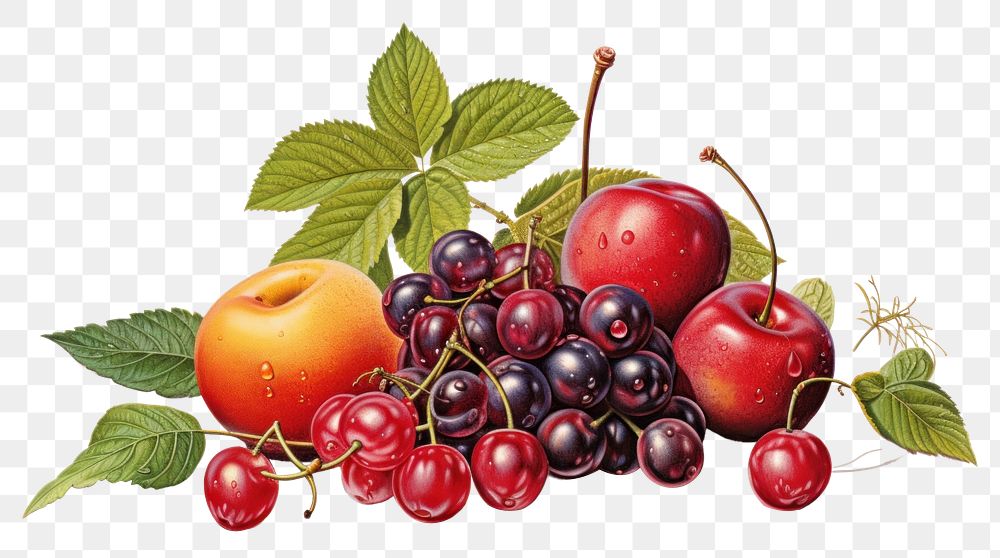 PNG Fruit cherry plant food. AI generated Image by rawpixel.