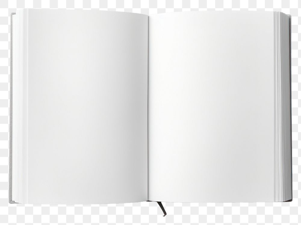 PNG Blank opened book publication paper white. 