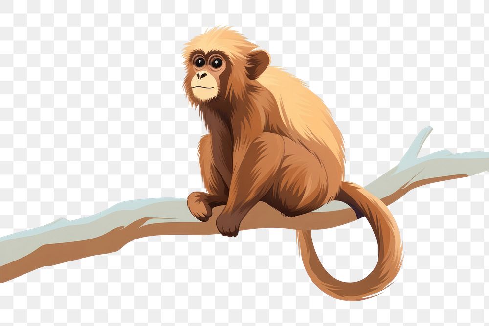 PNG  Monkey wildlife animal mammal. AI generated Image by rawpixel.