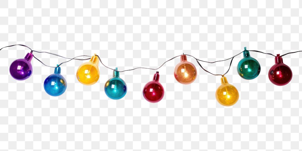 PNG Christmas lights bead white background illuminated