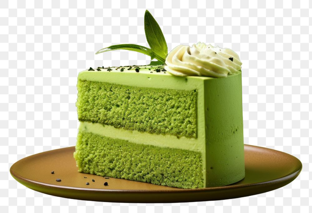 PNG Cake Green Tea green dessert plate. AI generated Image by rawpixel.