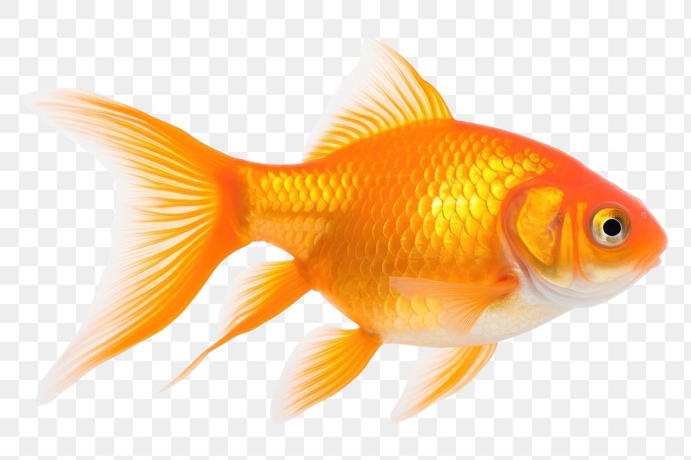 PNG Gold fish goldfish animal white background. 