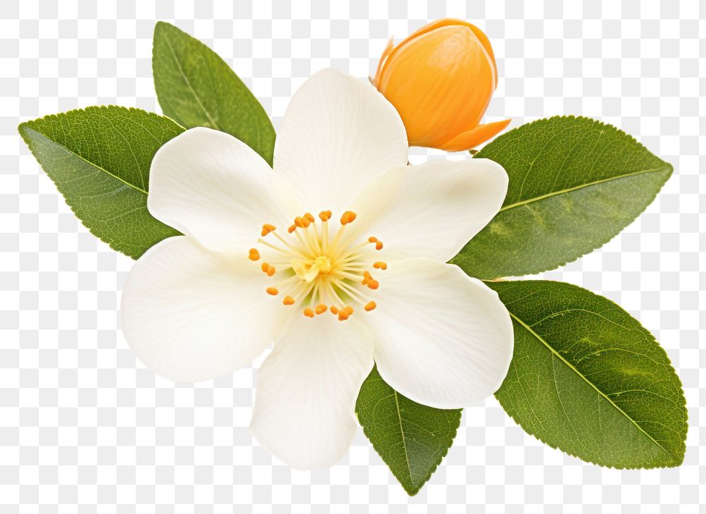 PNG Orange blossom flower plant petal. AI generated Image by rawpixel.