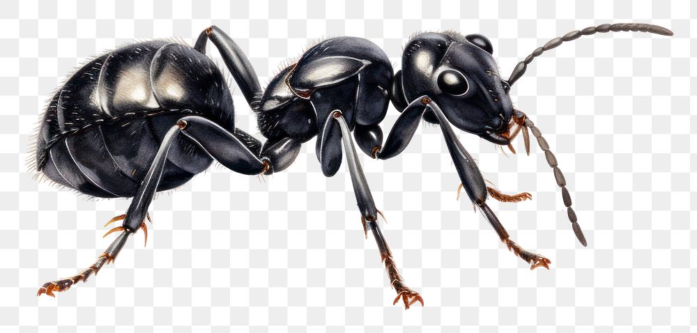 PNG Black ant animal insect white background. AI generated Image by rawpixel.