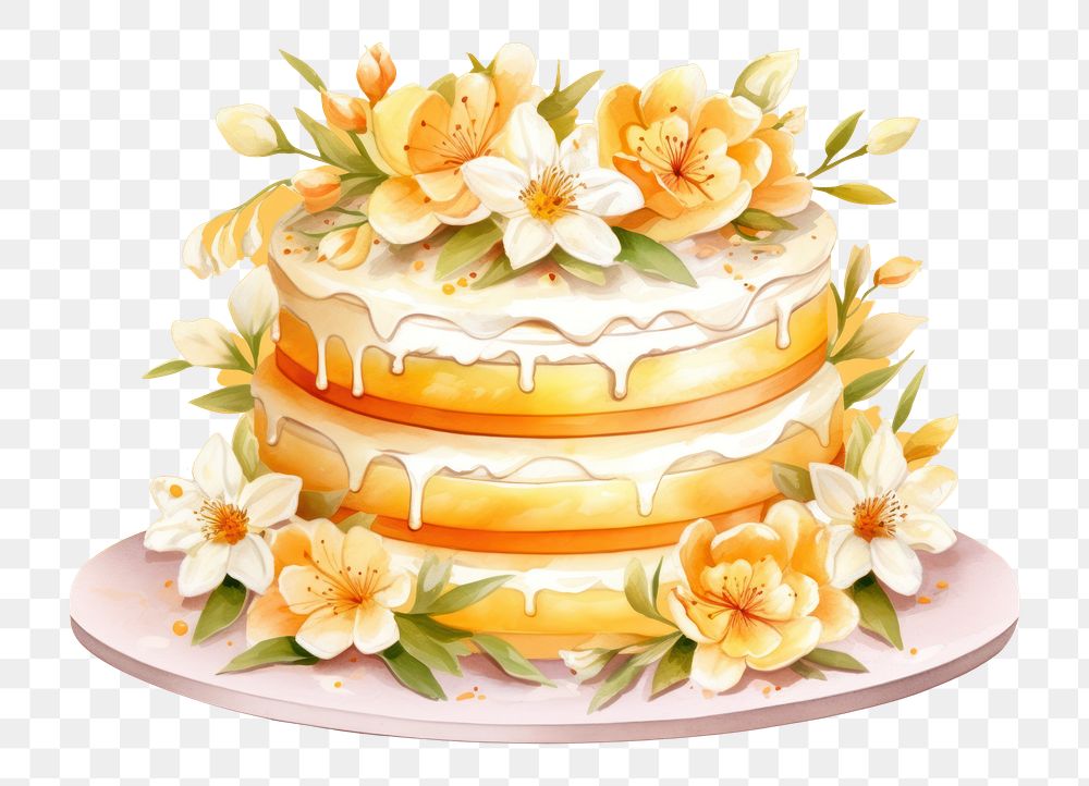 PNG Cake dessert flower food. AI generated Image by rawpixel.