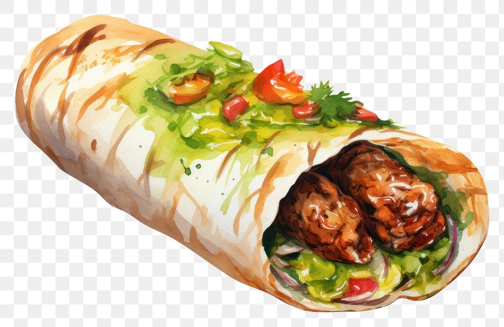 PNG Kebab burrito food vegetable. AI generated Image by rawpixel.