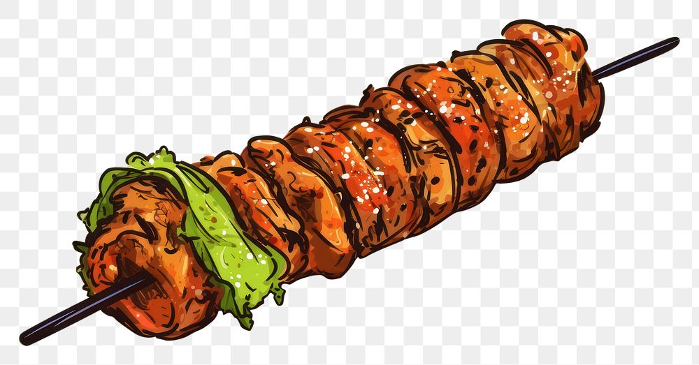 PNG Kebab sketch food arrosticini. AI generated Image by rawpixel.