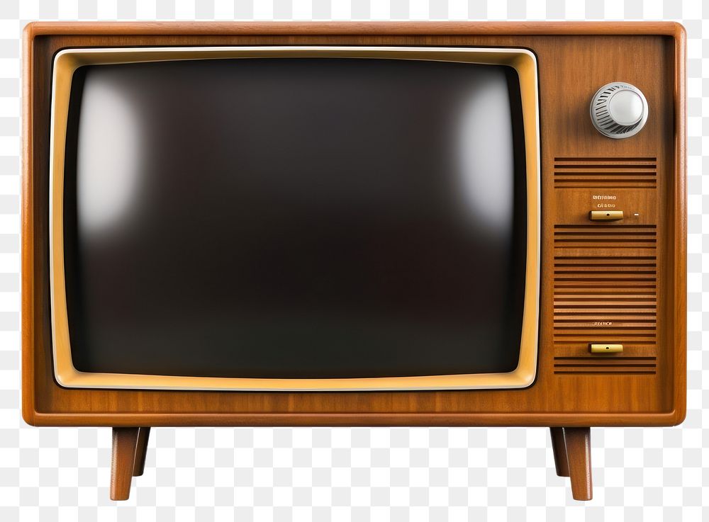 PNG Vintage television screen white background electronics. AI generated Image by rawpixel.