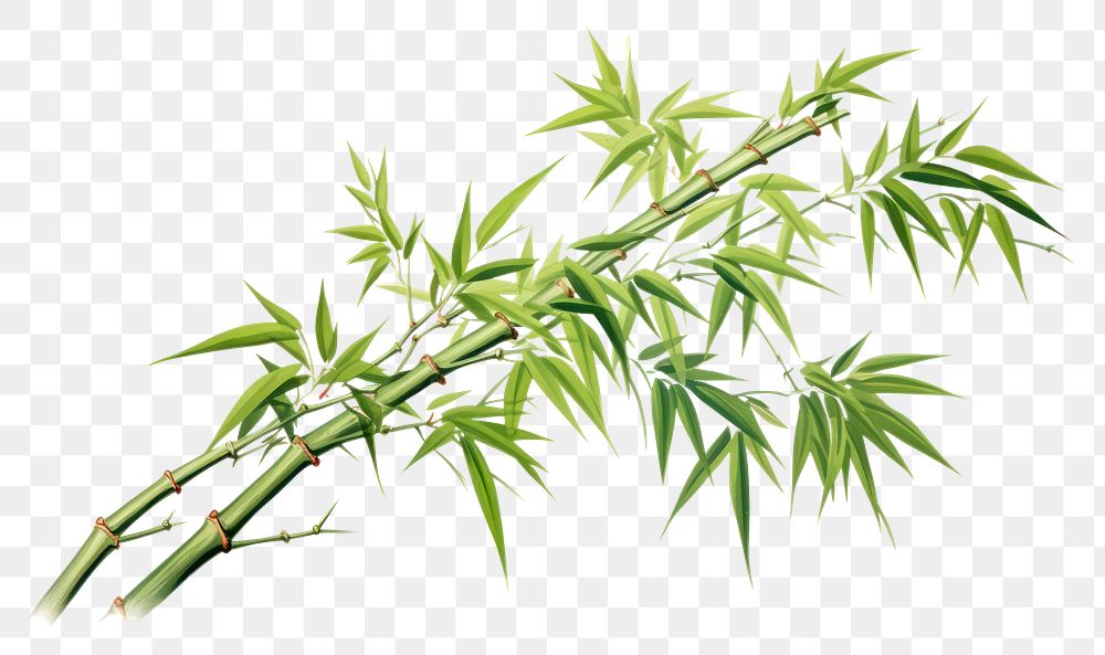 PNG Chinese bamboo plant white background freshness. AI generated Image by rawpixel.