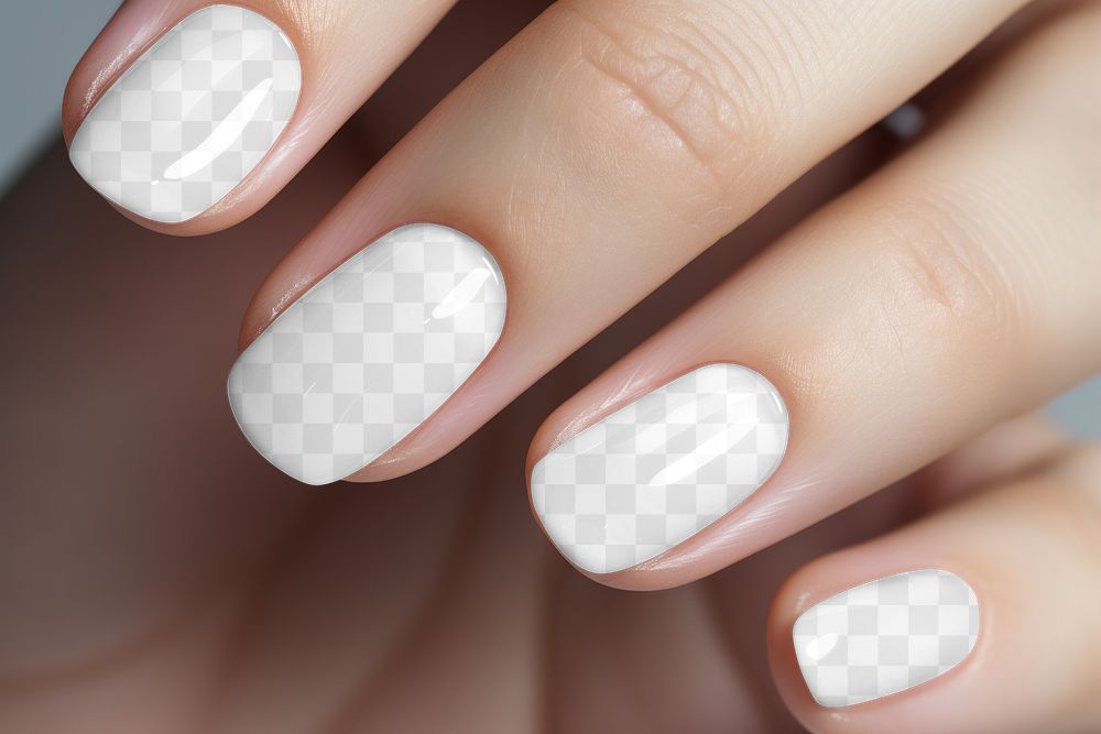 Nails manicure png mockup, transparent design