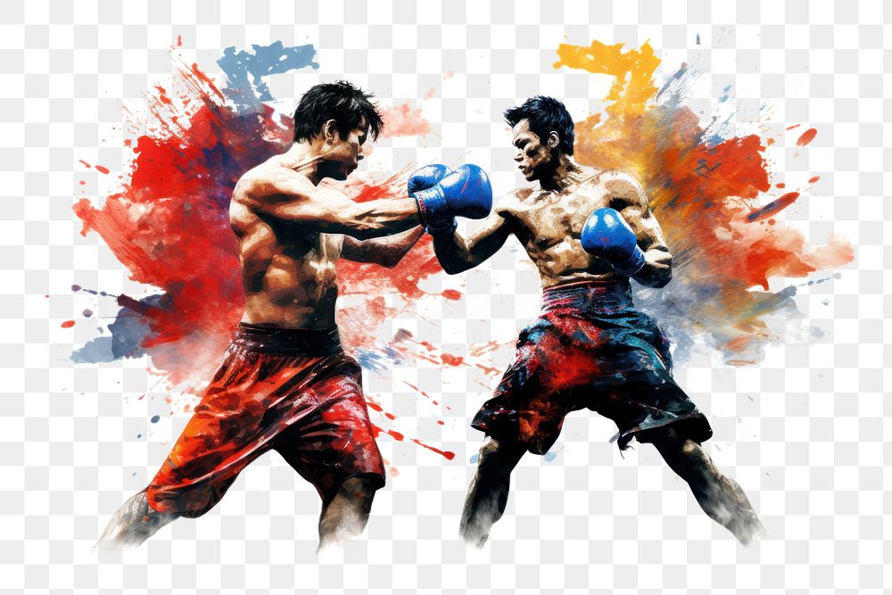 PNG Thai boxing punching sports adult. AI generated Image by rawpixel.