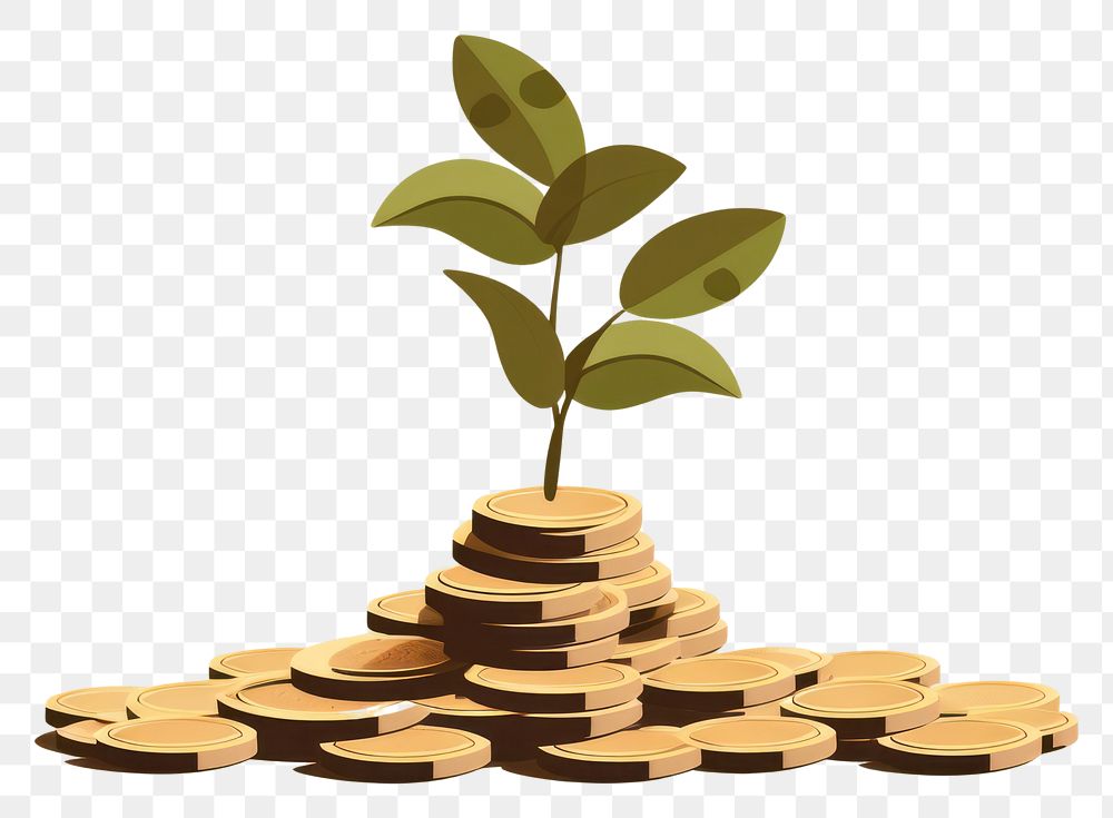 PNG Plant coin growth money. AI generated Image by rawpixel.