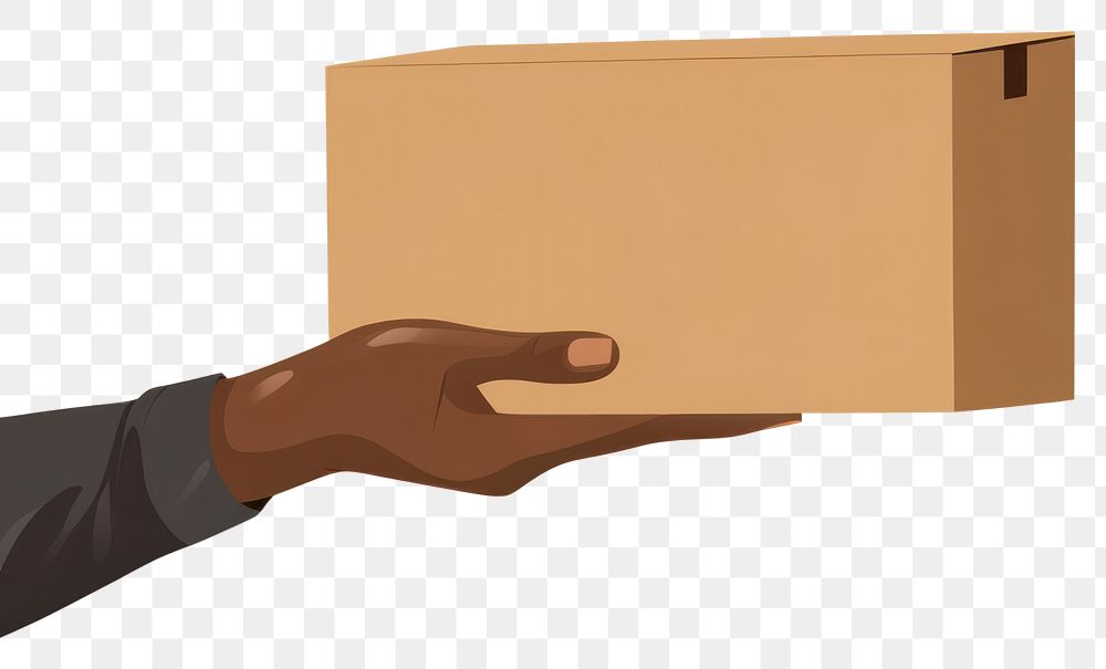 PNG Hand holding cardboard box package carton person. AI generated Image by rawpixel.