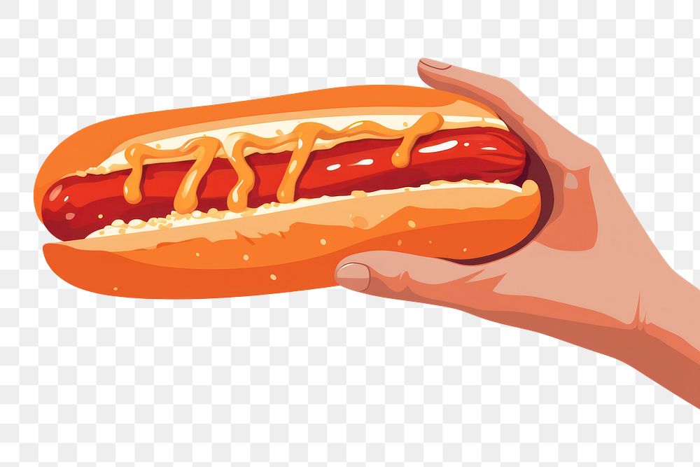 PNG Hot dog ketchup food hand. AI generated Image by rawpixel.