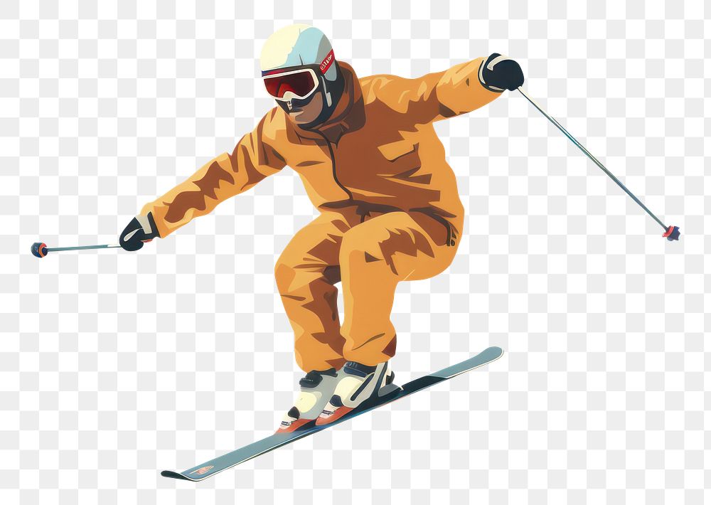 PNG Man Skiing Jumping skier skiing recreation outdoors. AI generated Image by rawpixel.