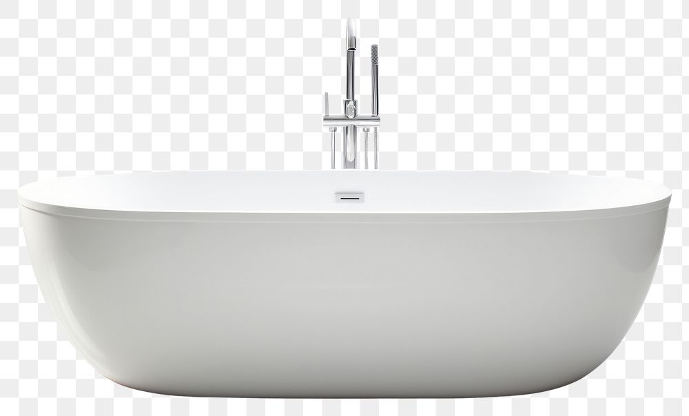 PNG Modern clean ceramic bathtub white white background simplicity. AI generated Image by rawpixel.