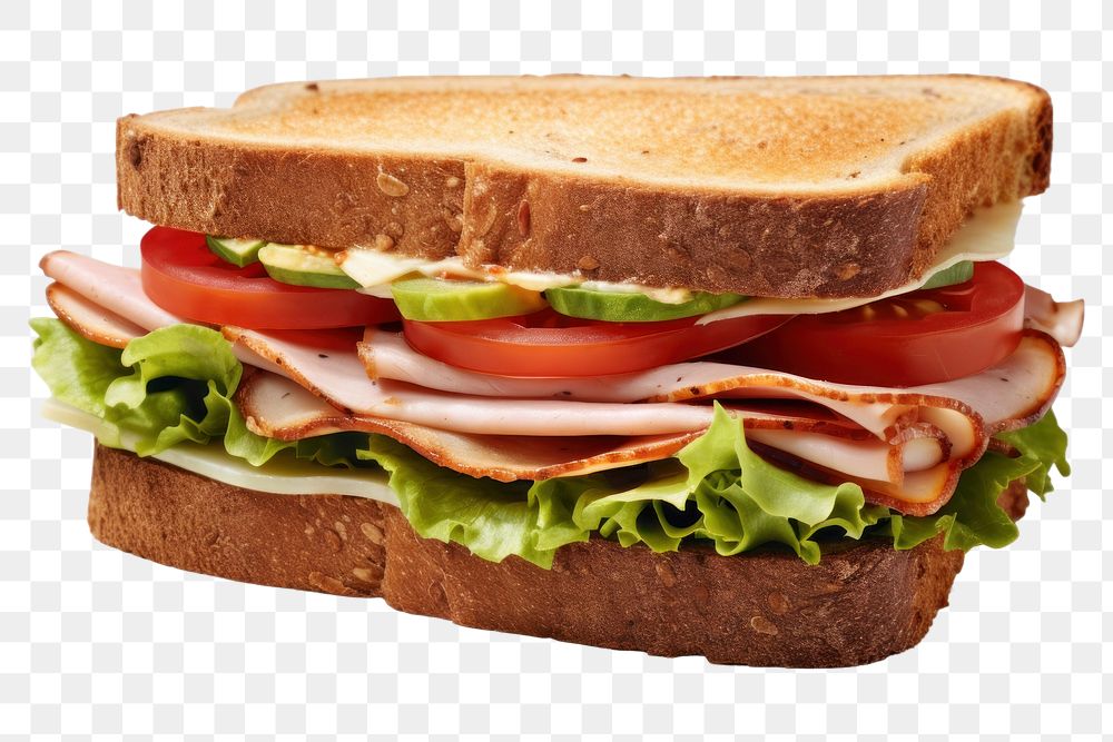 PNG Turkey sandwich bread lunch food