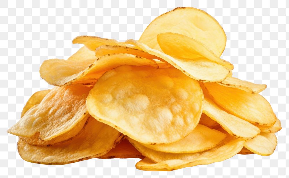 PNG Potato chips food white background freshness. AI generated Image by rawpixel.
