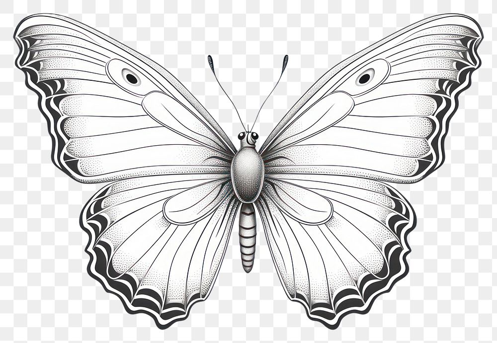 PNG Butterfly drawing animal insect. AI generated Image by rawpixel.