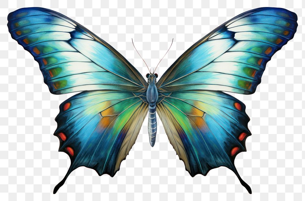 PNG Butterfly insect animal white background. AI generated Image by rawpixel.