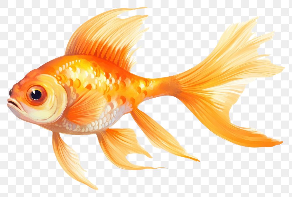 PNG Gloden fish goldfish animal white background. AI generated Image by rawpixel.