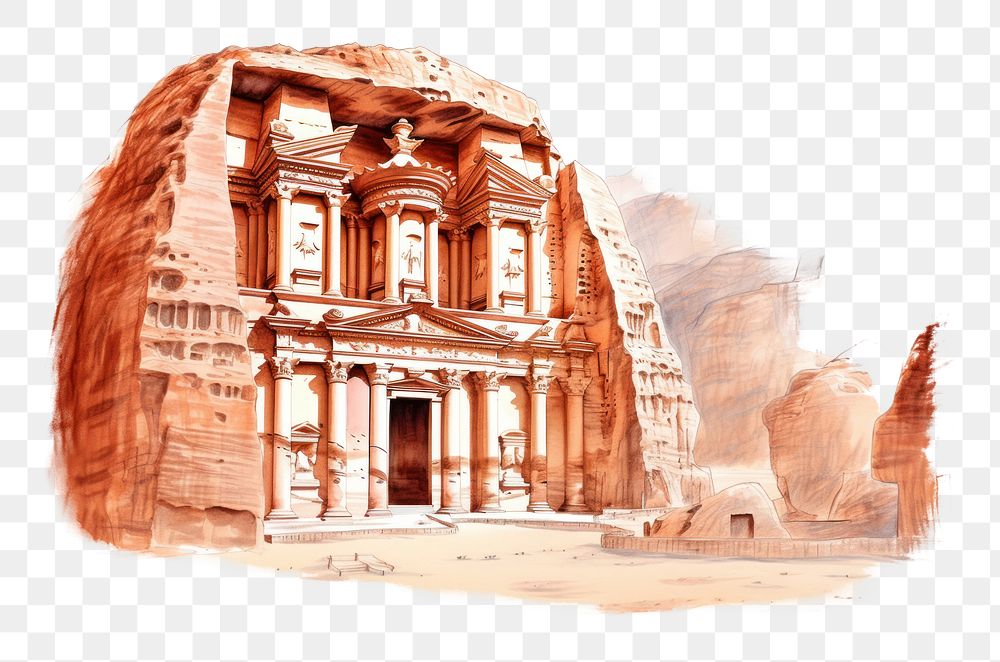 PNG Petra architecture archaeology creativity. AI generated Image by rawpixel.