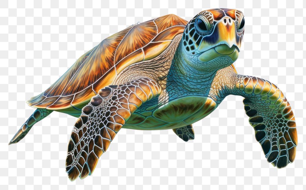PNG Sea turtle reptile drawing cartoon. AI generated Image by rawpixel.
