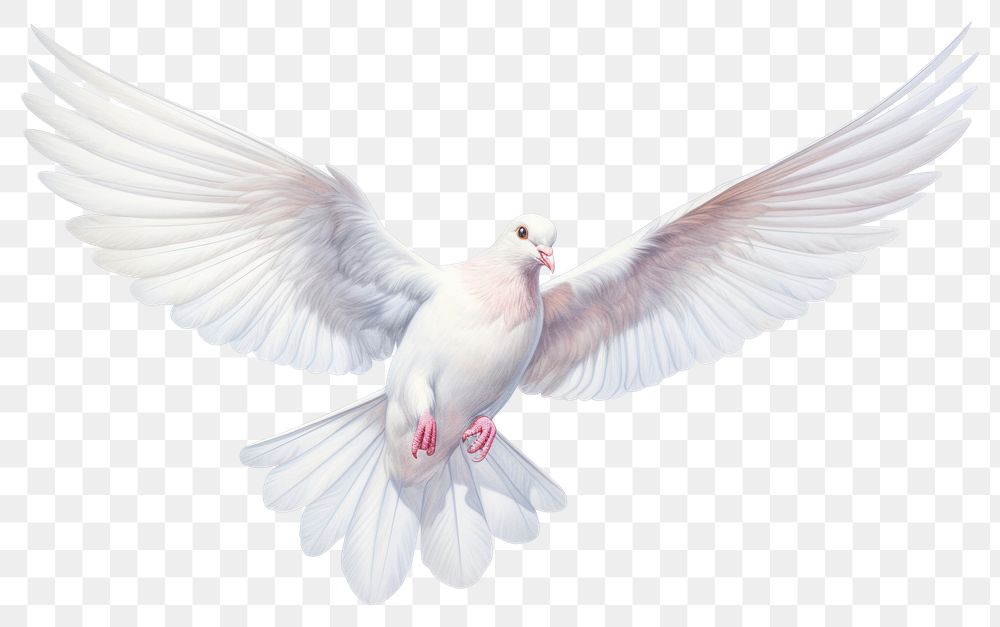 PNG White dove bird flying animal white background wildlife. 