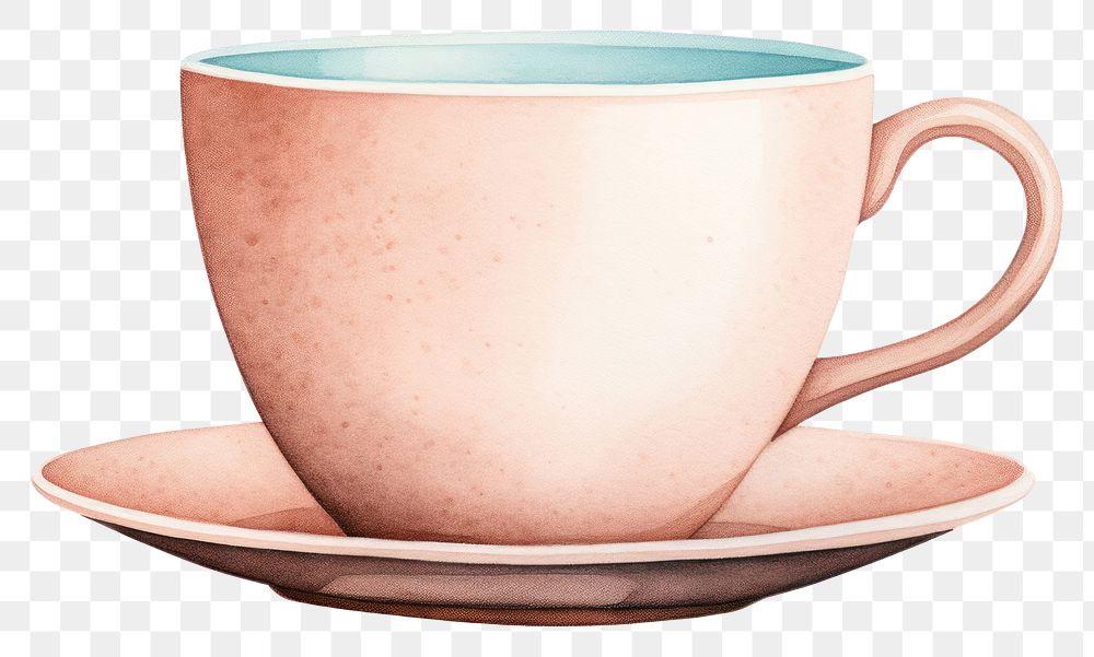 PNG Vintage coffee cup saucer drink mug. AI generated Image by rawpixel.