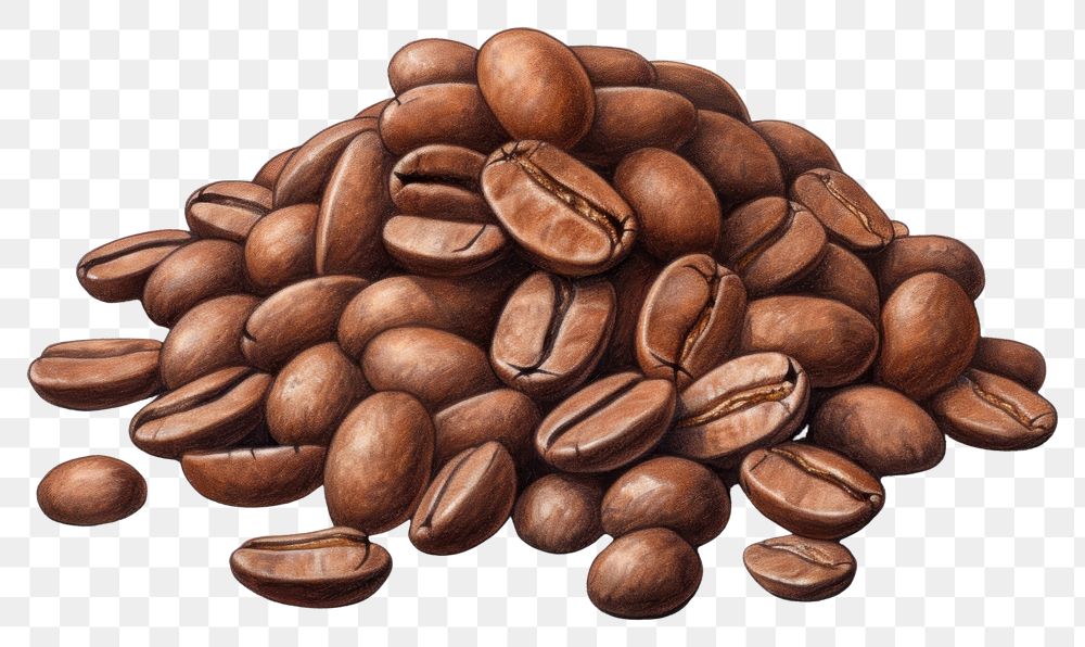 PNG Coffee bean pile white background coffee beans freshness. 