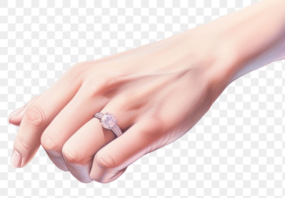 PNG Diamond jewelry finger ring. AI generated Image by rawpixel.