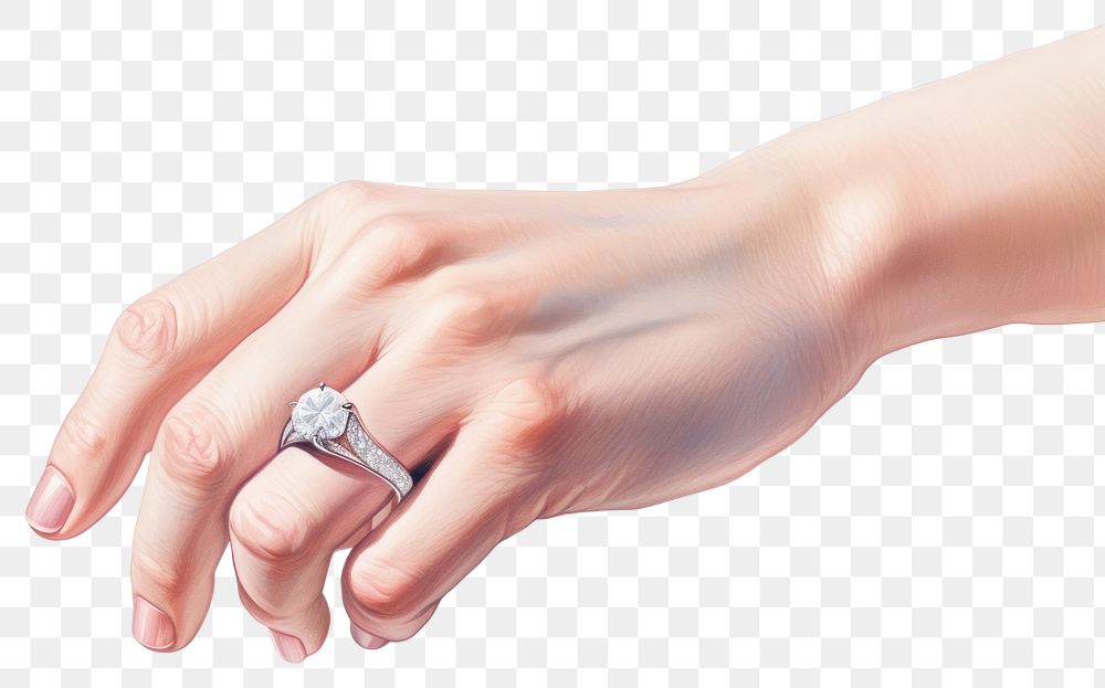 PNG Ring jewelry hand diamond. AI generated Image by rawpixel.