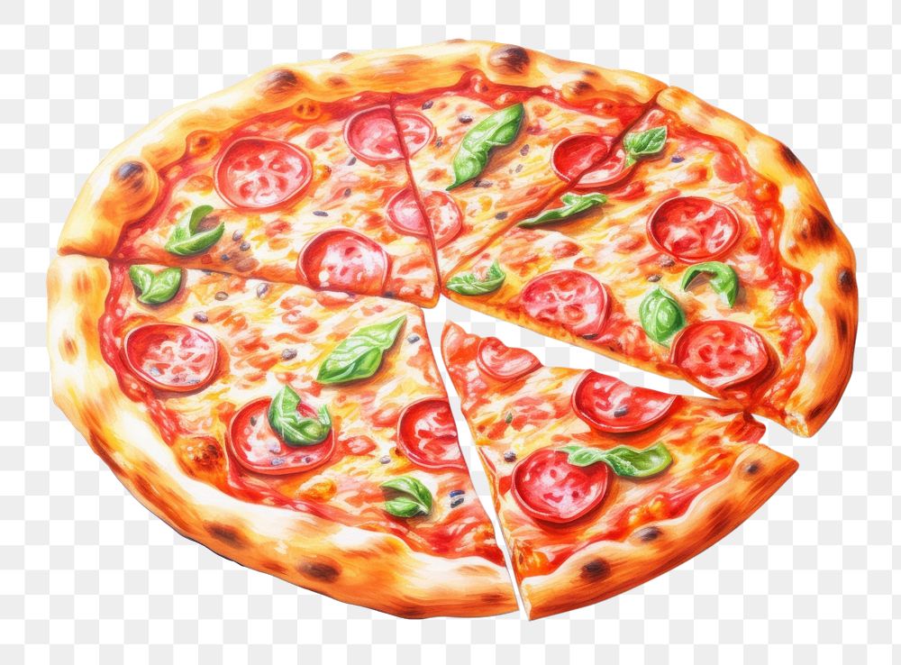 PNG Pizza margarita food mozzarella pepperoni. AI generated Image by rawpixel.