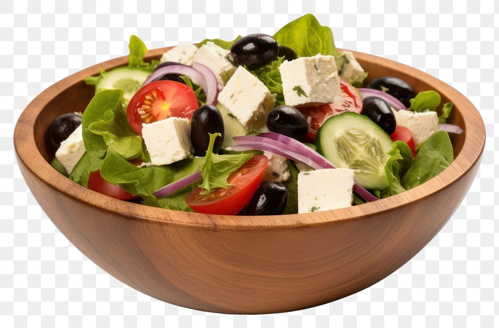 PNG Salad bowl food greek salad. AI generated Image by rawpixel.