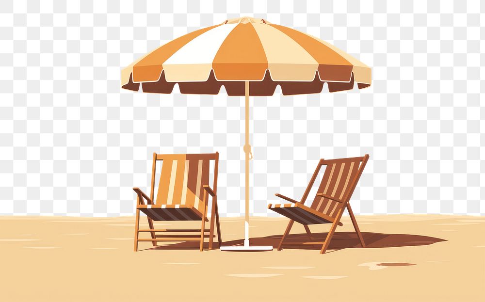 PNG Chair furniture umbrella beach. AI generated Image by rawpixel.