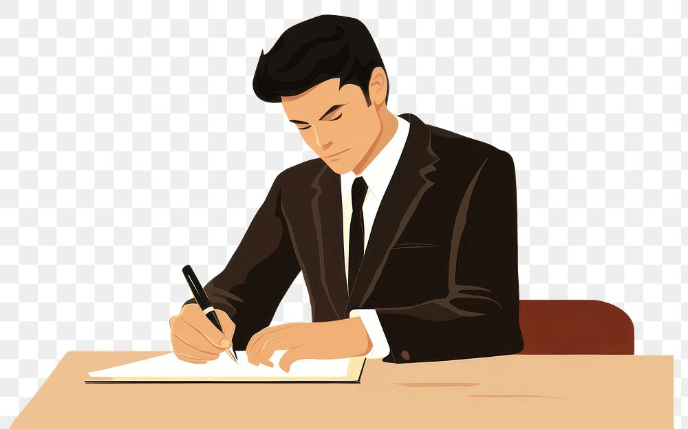 PNG Business Man writing a book adult pen man. AI generated Image by rawpixel.