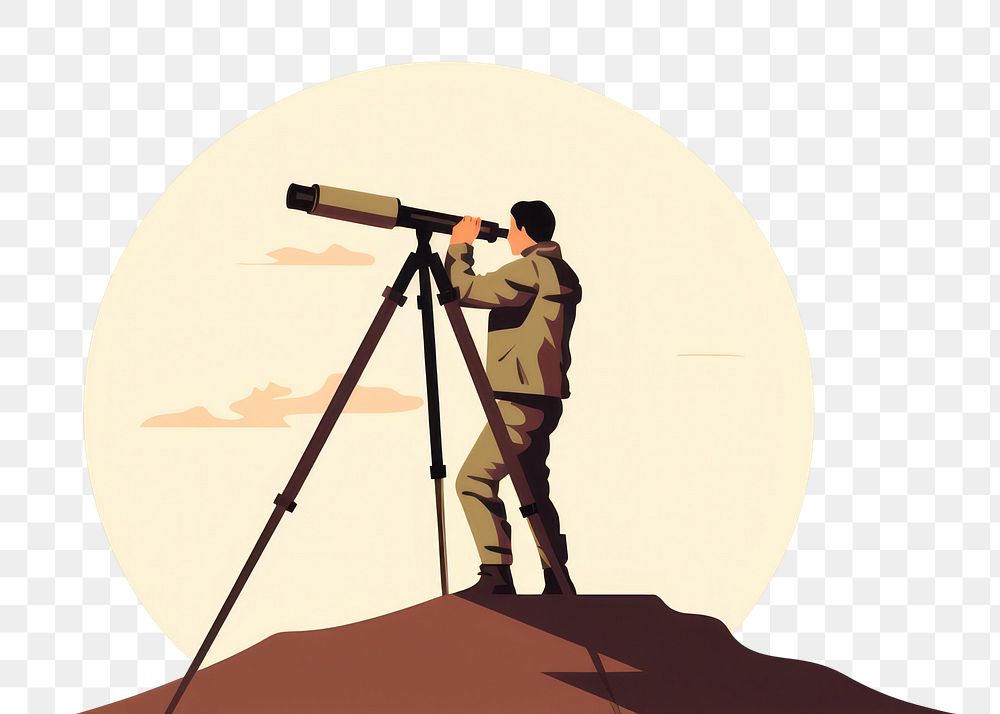 PNG Telescope tripod person adult. 