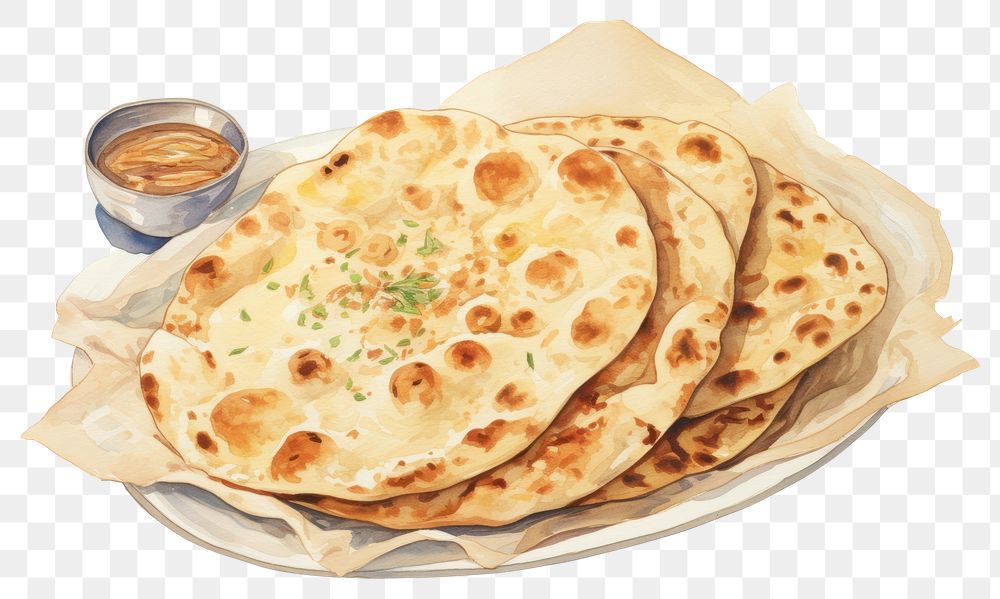 PNG Naan food bread flatbread. AI generated Image by rawpixel.