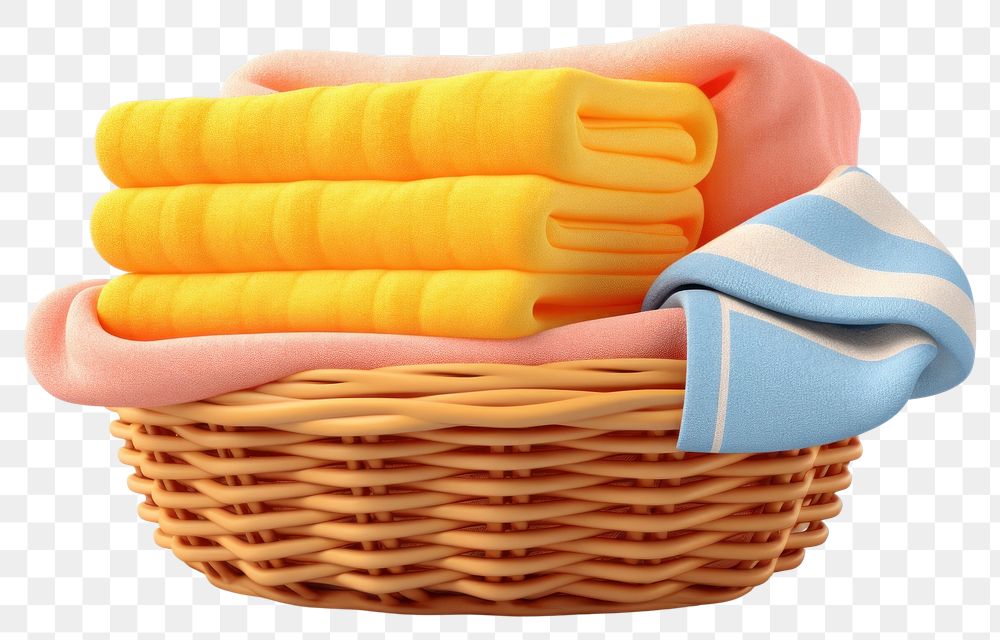PNG  Basket towel investment container. AI generated Image by rawpixel.