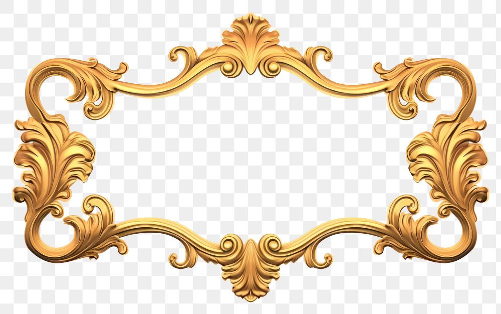 PNG Frame gold  rectangle. 