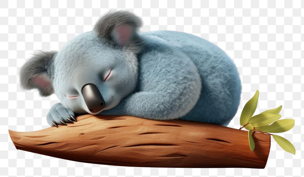 PNG Sleeping koala cartoon mammal animal. AI generated Image by rawpixel.