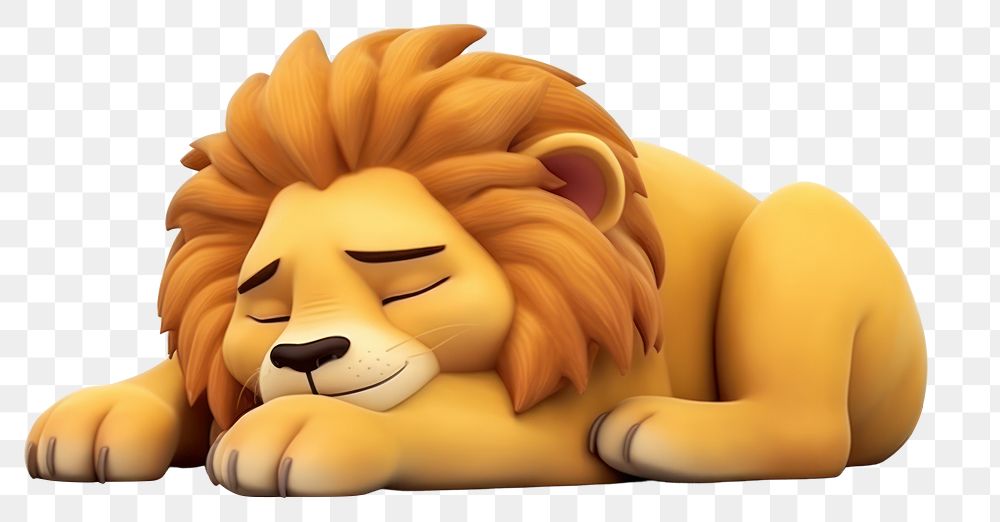 PNG Sleeping lion cartoon mammal animal. AI generated Image by rawpixel.