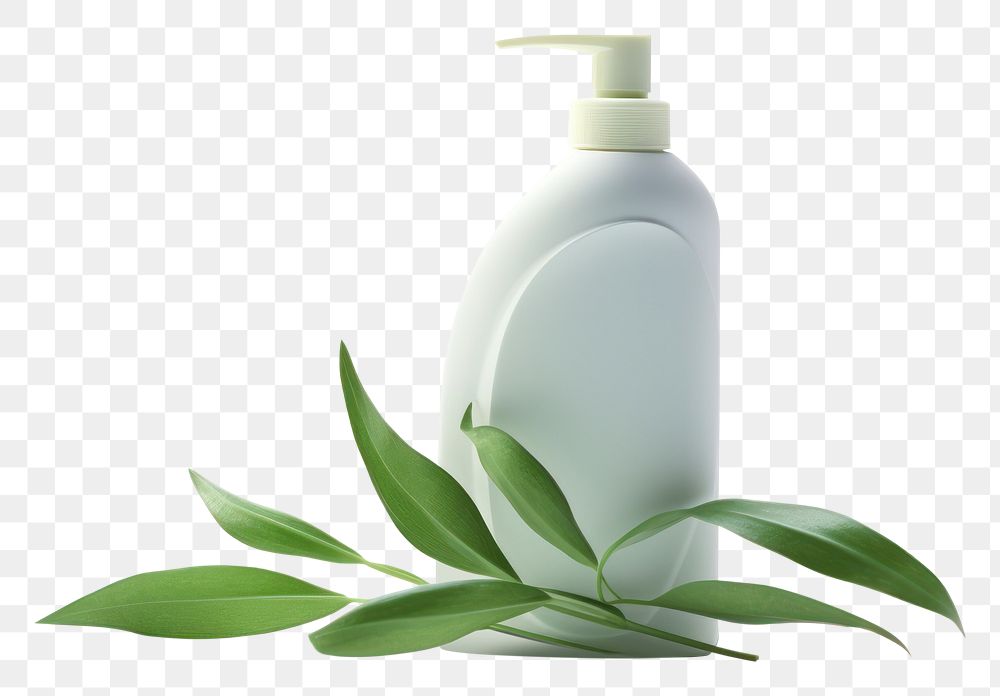 PNG Body care bottle plant leaf. 