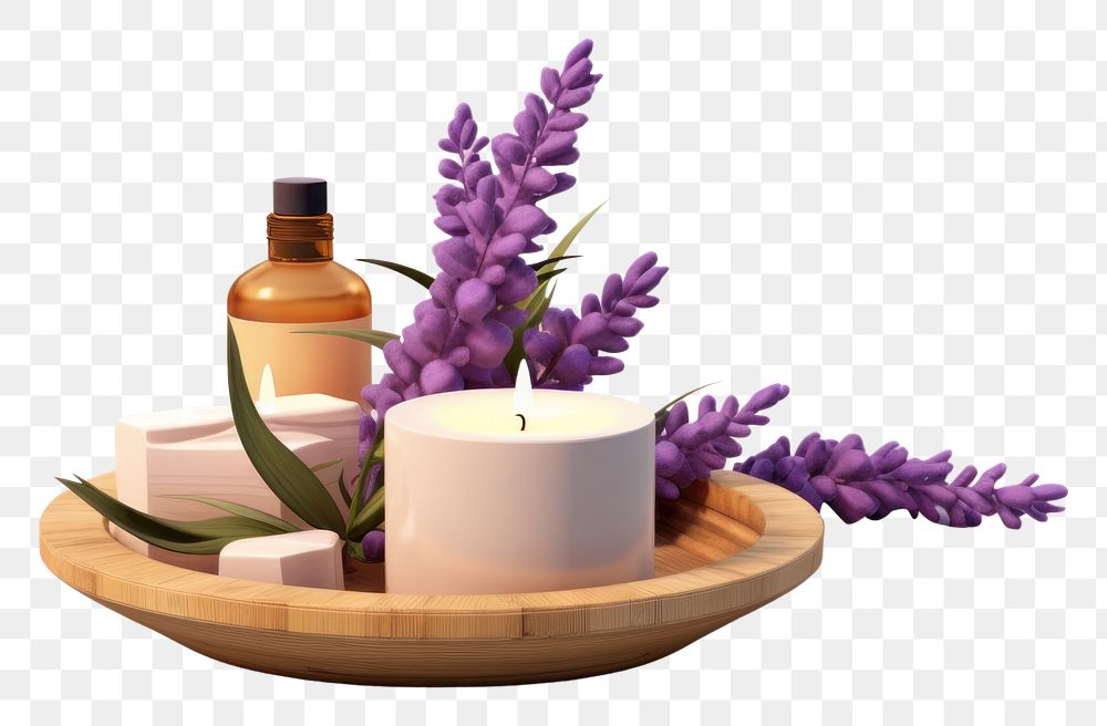PNG Body care lavender candle flower. AI generated Image by rawpixel.