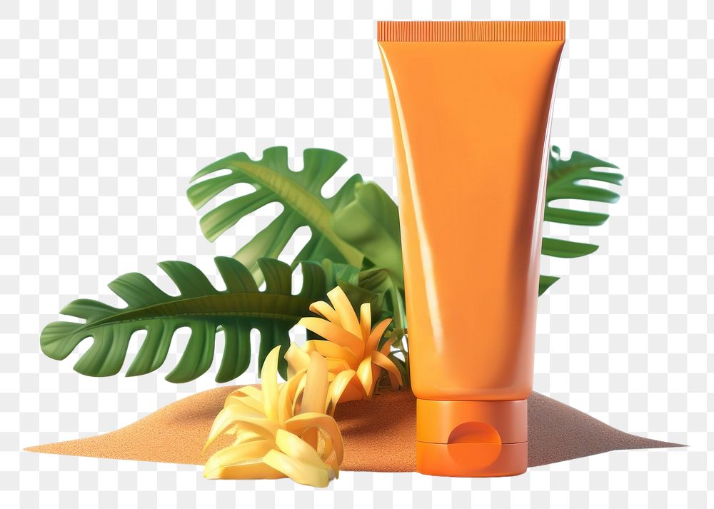 PNG Body care sunscreen cosmetics yellow. 