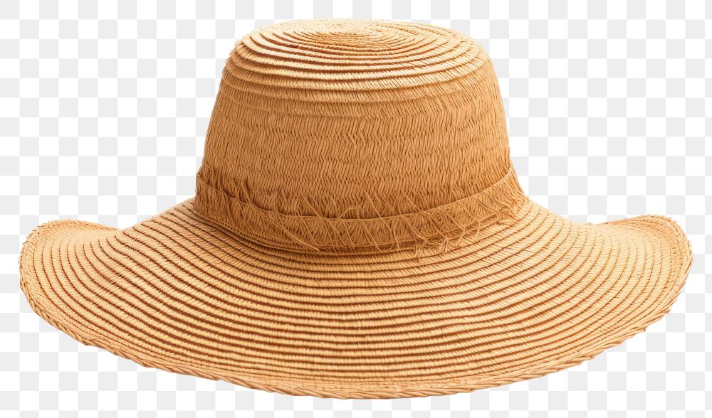 PNG Summer hat white background straw hat. AI generated Image by rawpixel.